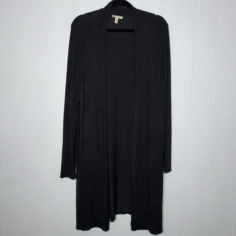 Eileen Fisher Women’s Dark Gray Long Cardigan Duster Sweater Size Large